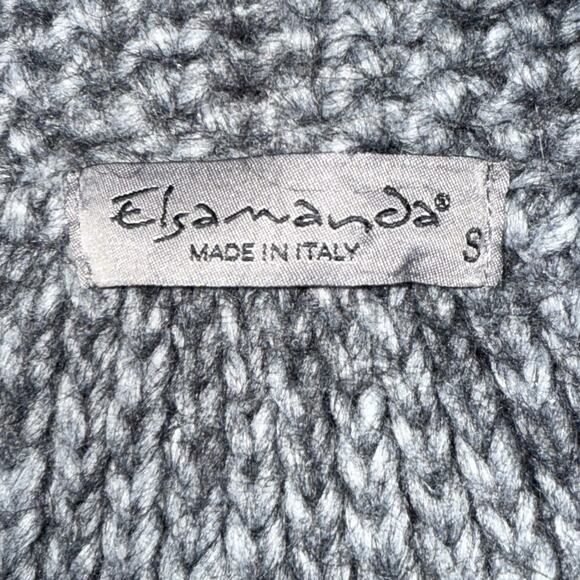 Elsamanda Belted Batwing Cardigan Size S Gray Alpaca Wool Blend Chunky Sweater - Picture 8 of 11